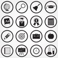 School and Education Icons set for science, knowledge, reading, math, chemistry, geography. Science sign and symbol. Vector illust Royalty Free Stock Photo